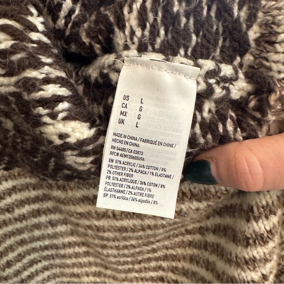 American Eagle Brown and Cream Long Knit Cardigan. Cozy Cabincore. Boho. - Picture 6 of 7